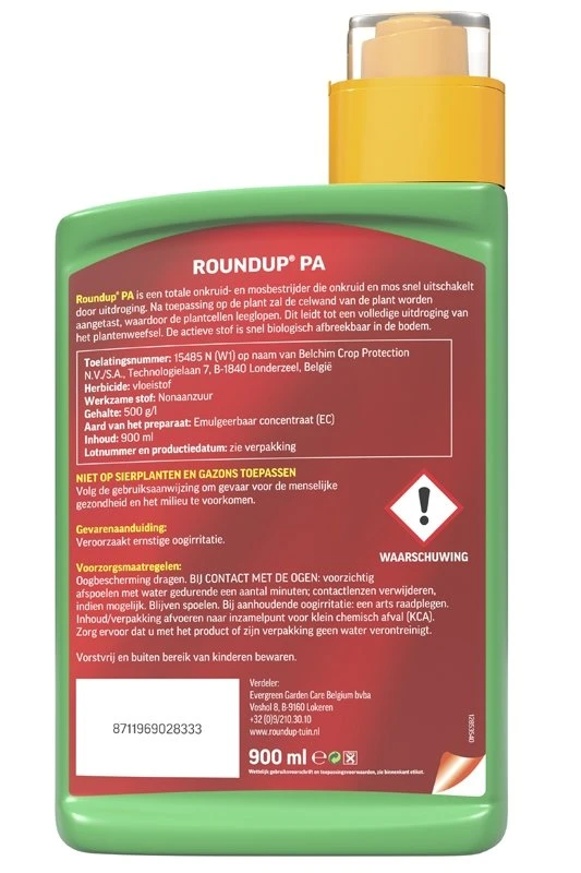 ROUNDUP® PA Snel Onkruidvrij Onkruidverdelger Concentraat 900ml 3 ROUNDUP® PA Snel Onkruidvrij Onkruidverdelger Concentraat 900ml - Afbeelding 3